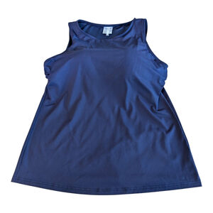 Lands End Women’s Tankini Swim Top Navy 8 DDD Modest No Underwire